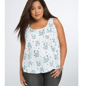 TORRID FLORAL SKULL GEORGETTE TANK TOP
